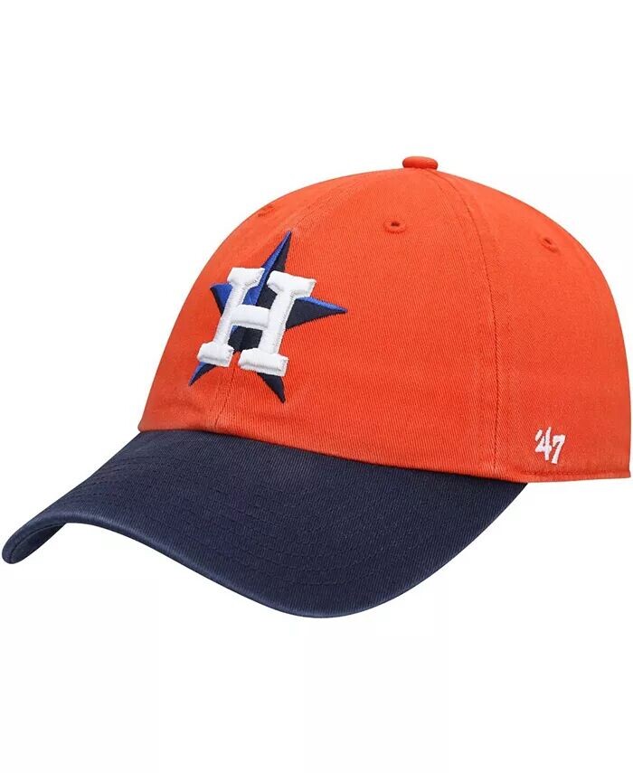 

Мужская оранжево-темно-синяя регулируемая шляпа Houston Astros Alternate Clean Up '47 Brand