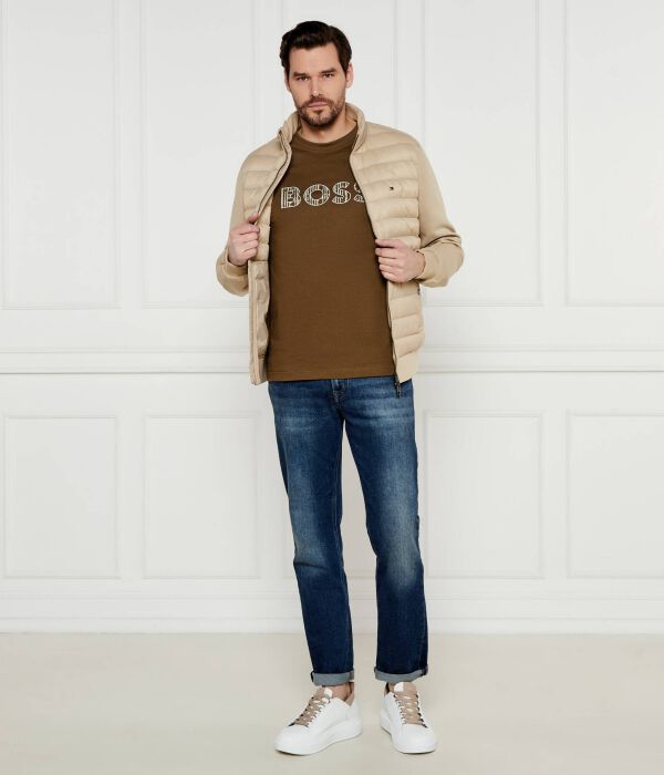 Футболка te_logotexture Slim fit Boss Orange, хаки — фото 2