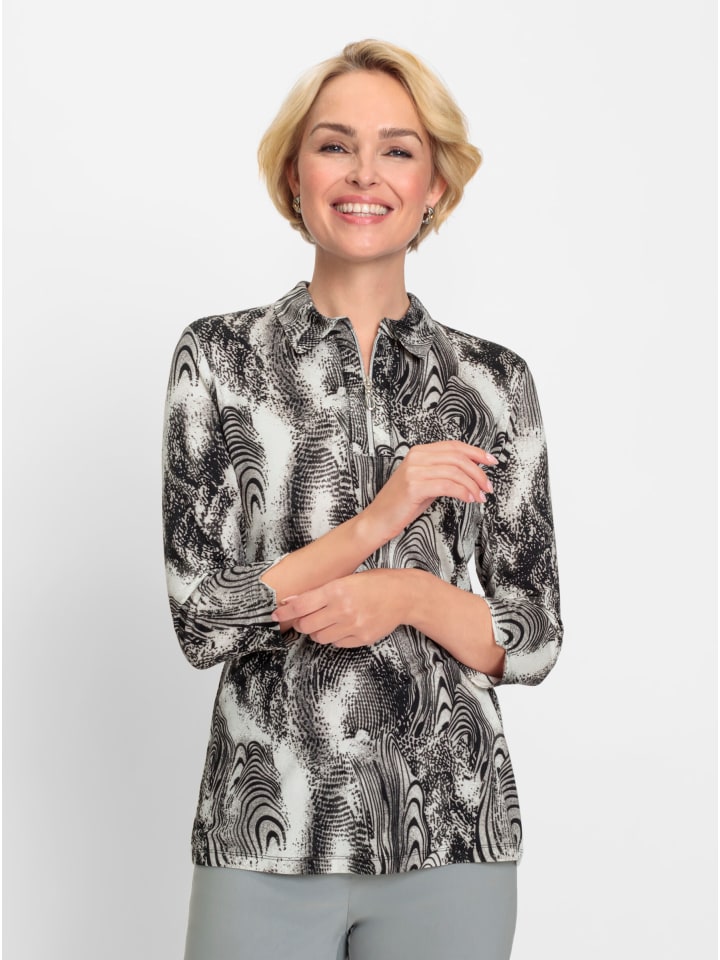 

Рубашка-поло черного цвета с принтом экрю WITT WEIDEN