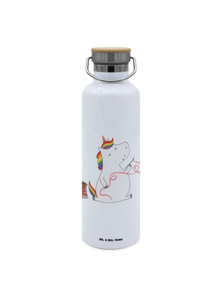 

Mr. & Mrs. Panda Бутылка для напитков "Единорог-швея" без надписи, белого цвета