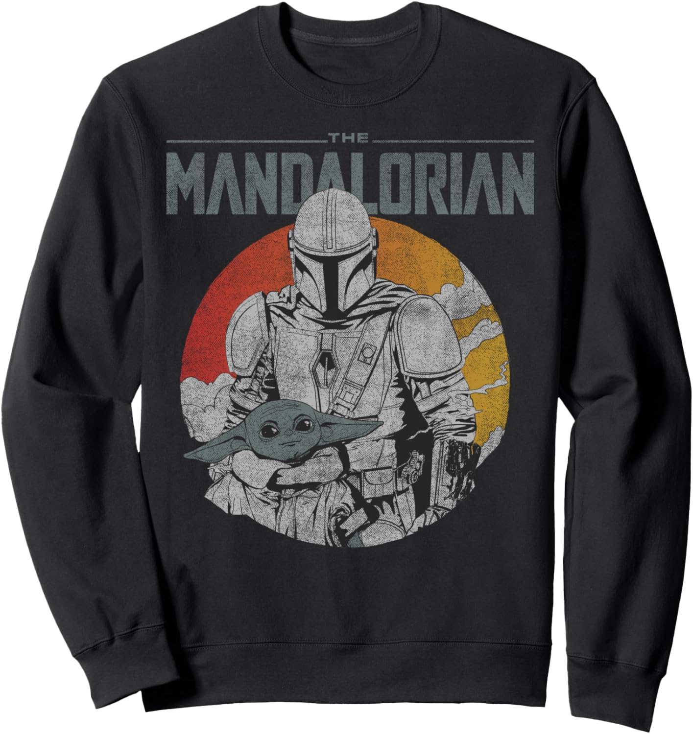 

Толстовка с логотипом Star Wars Mandalorian The Child Sunset Portrait, черный