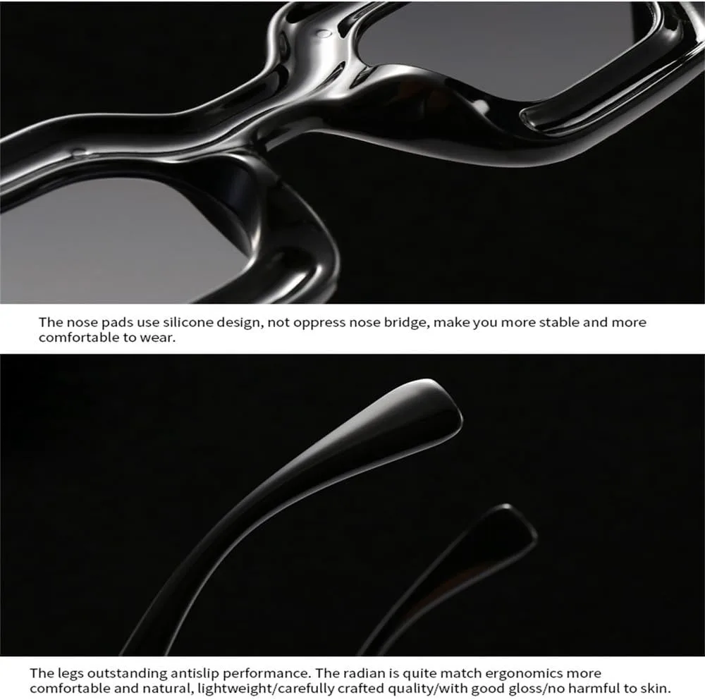 

Панк-солнцезащитные очки для женщин и мужчин в стиле Y2K, хип-хоп, градиентная оправа, солнцезащитные очки для отдыха, унисекс, пляжные очки KTUCN, C1 Black Black