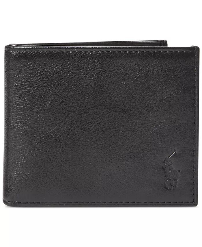 

Мужской бумажник из шагреневой кожи Polo Ralph Lauren, черный