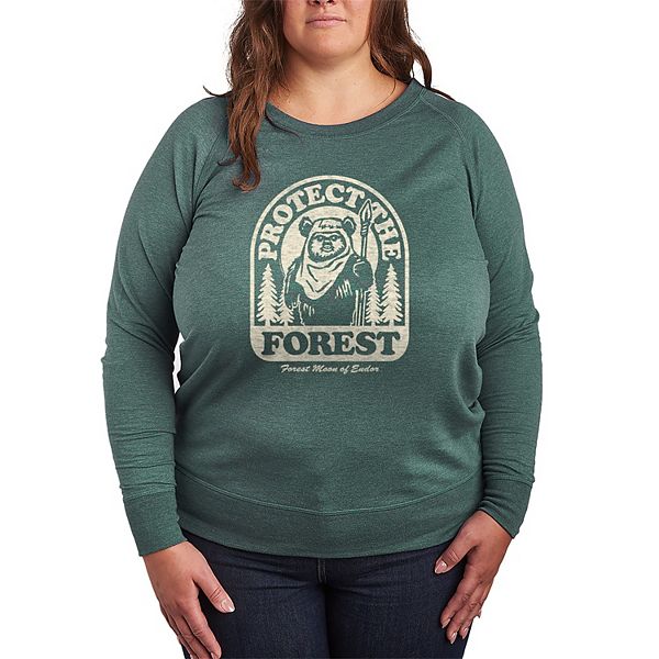 

Футболка с длинным рукавом French Terry Plus Size Ewok Protect the Forest Star Wars, Heather Juniper, Зеленый, Футболка с длинным рукавом French Terry Plus Size Ewok Protect the Forest Star Wars, Heather Juniper