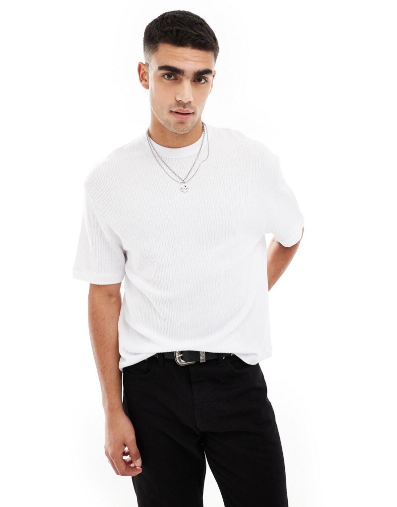 

Белая объемная футболка с короткими рукавами ASOS DESIGN
