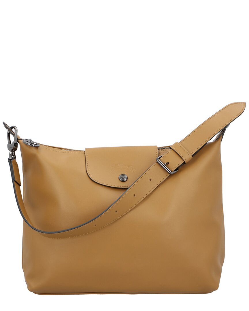 

Longchamp Le Pliage Xtra Средняя кожаная сумка-хобо, бежевый