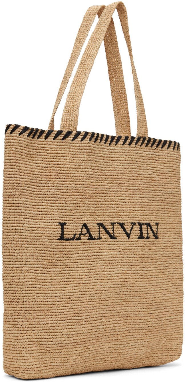 

Бежевая сумка-тоут из рафии Lanvin