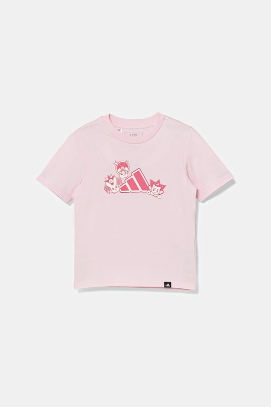 

Детская хлопковая футболка Adidas, розовый