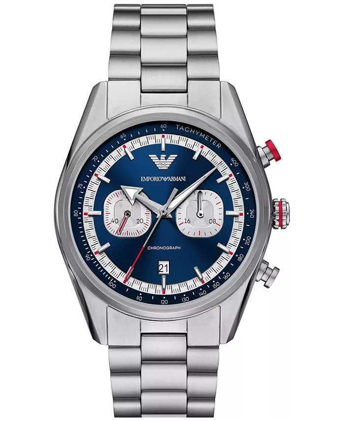 

Мужские хронографические часы со стальным браслетом 42 мм Emporio Armani