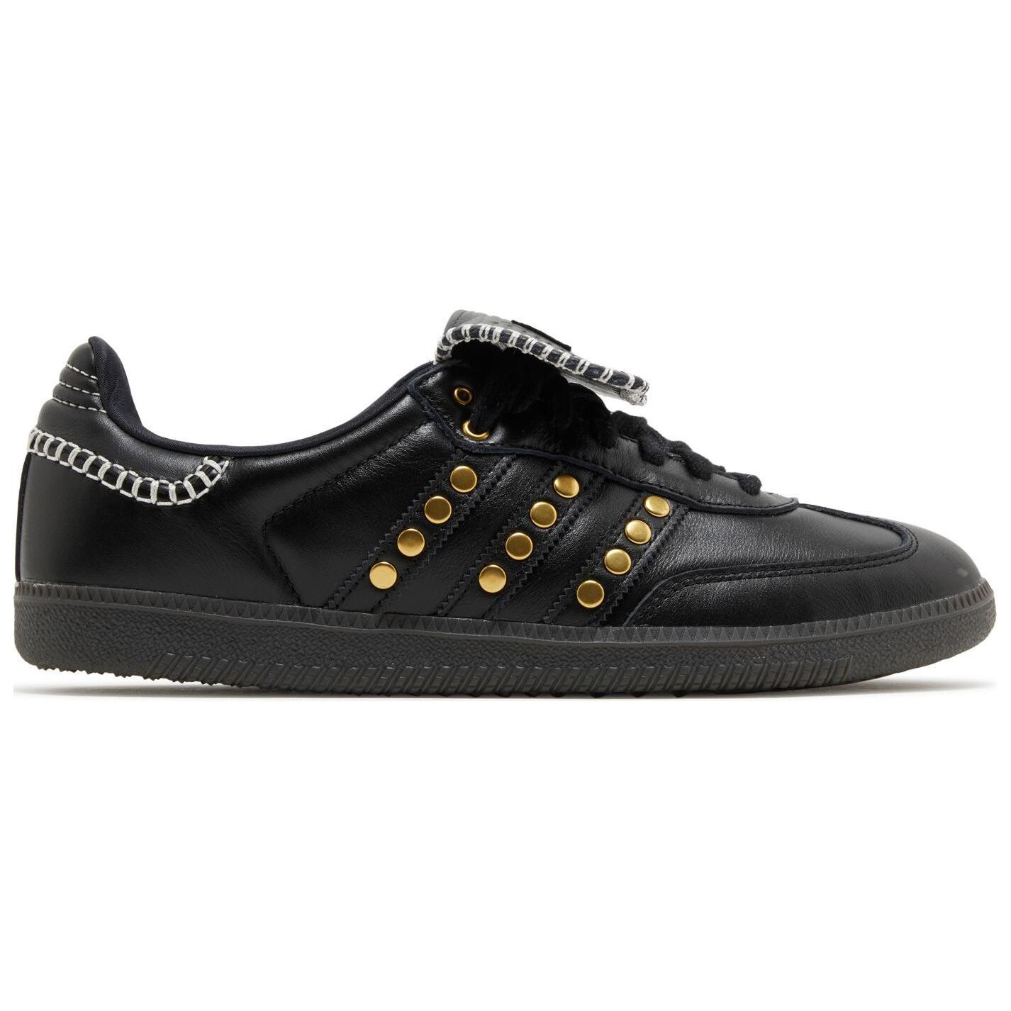 Мужские кроссовки для скейтбординга adidas originals Samba Series, Black gold and white — фото 2