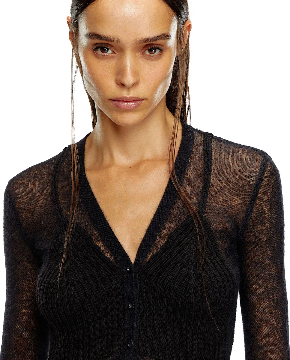 

Прозрачные женские кардиганы Diesel, черный
