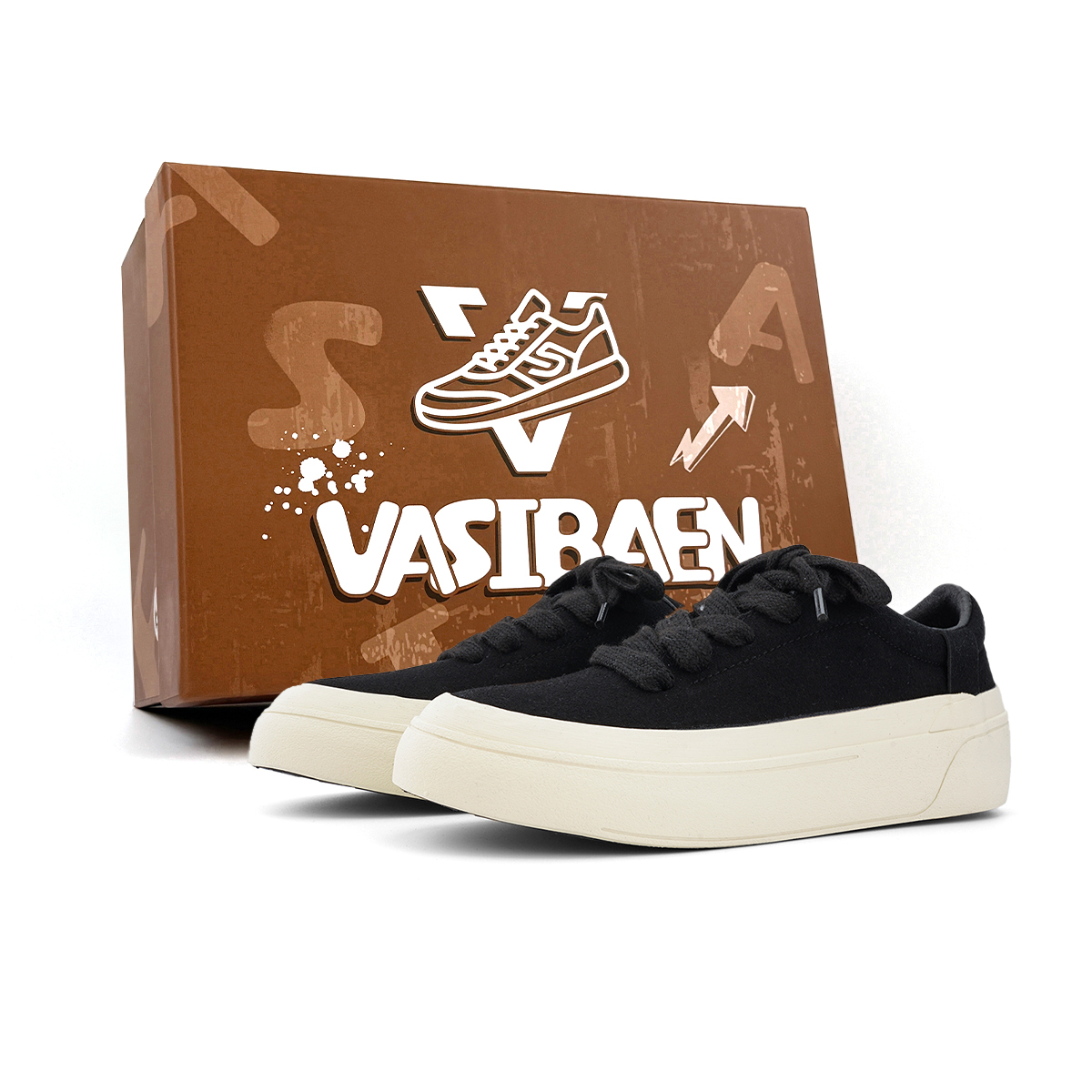 VASIBAEN Кроссовки для скейтбординга мужские Coverage Cushioning Low top Black — фото 3