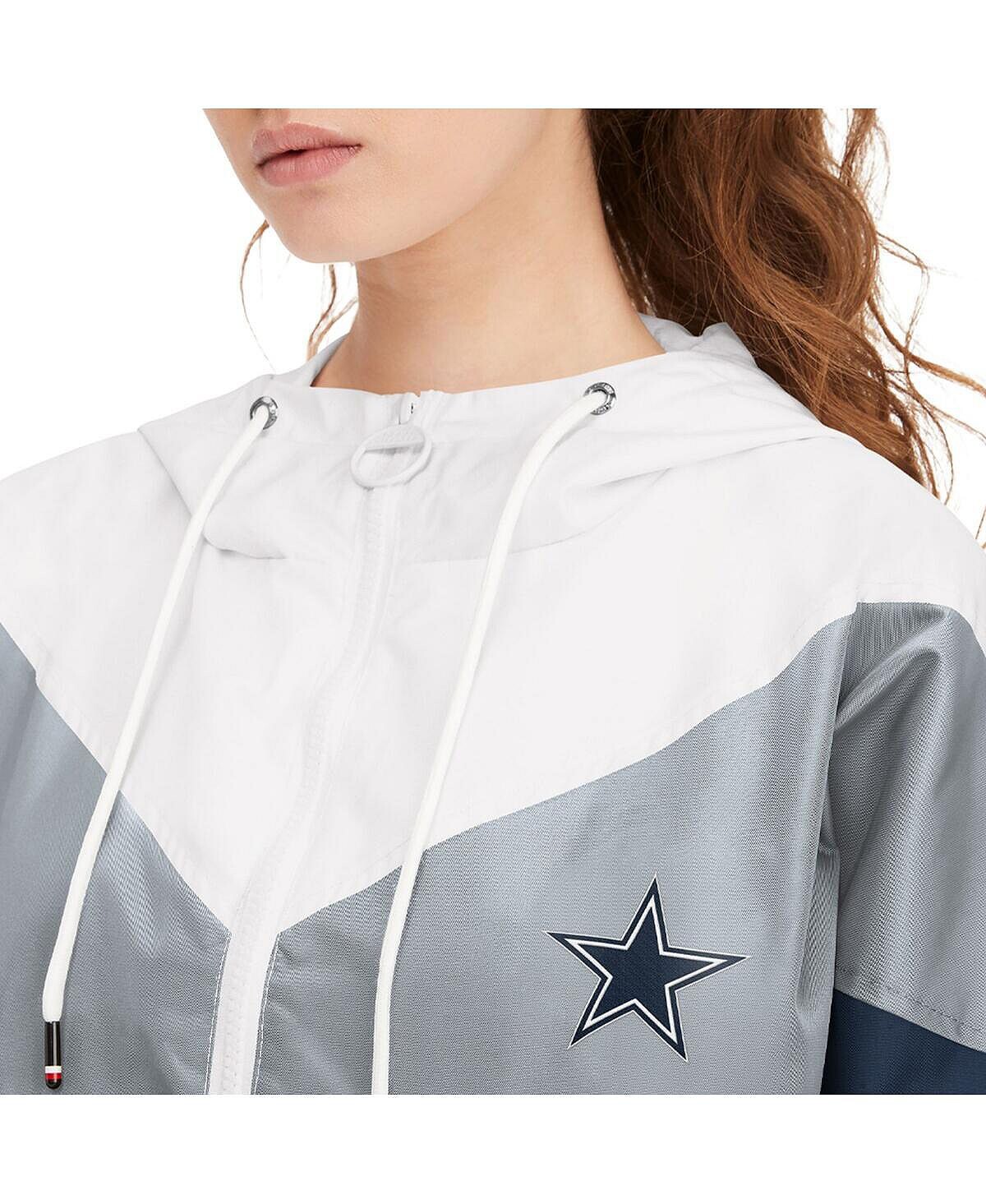 Женская ветровка с капюшоном и молнией до половины длины Dallas Cowboys Staci Tommy Hilfiger — фото 3