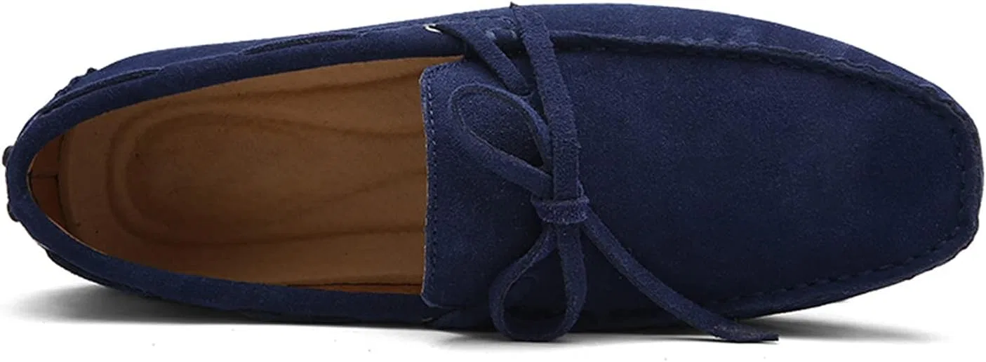 Мокасины мужские повседневные на шнуровке из замши, Loafers Blue LITNERMIA — фото 3