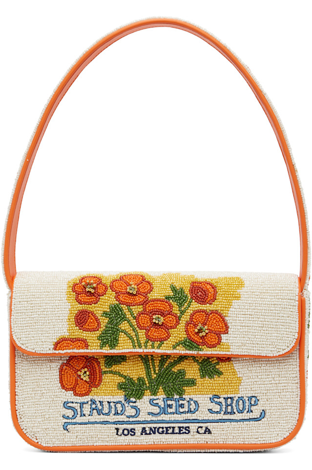 

Сумка Tommy с бисером Staud, цвет california poppy