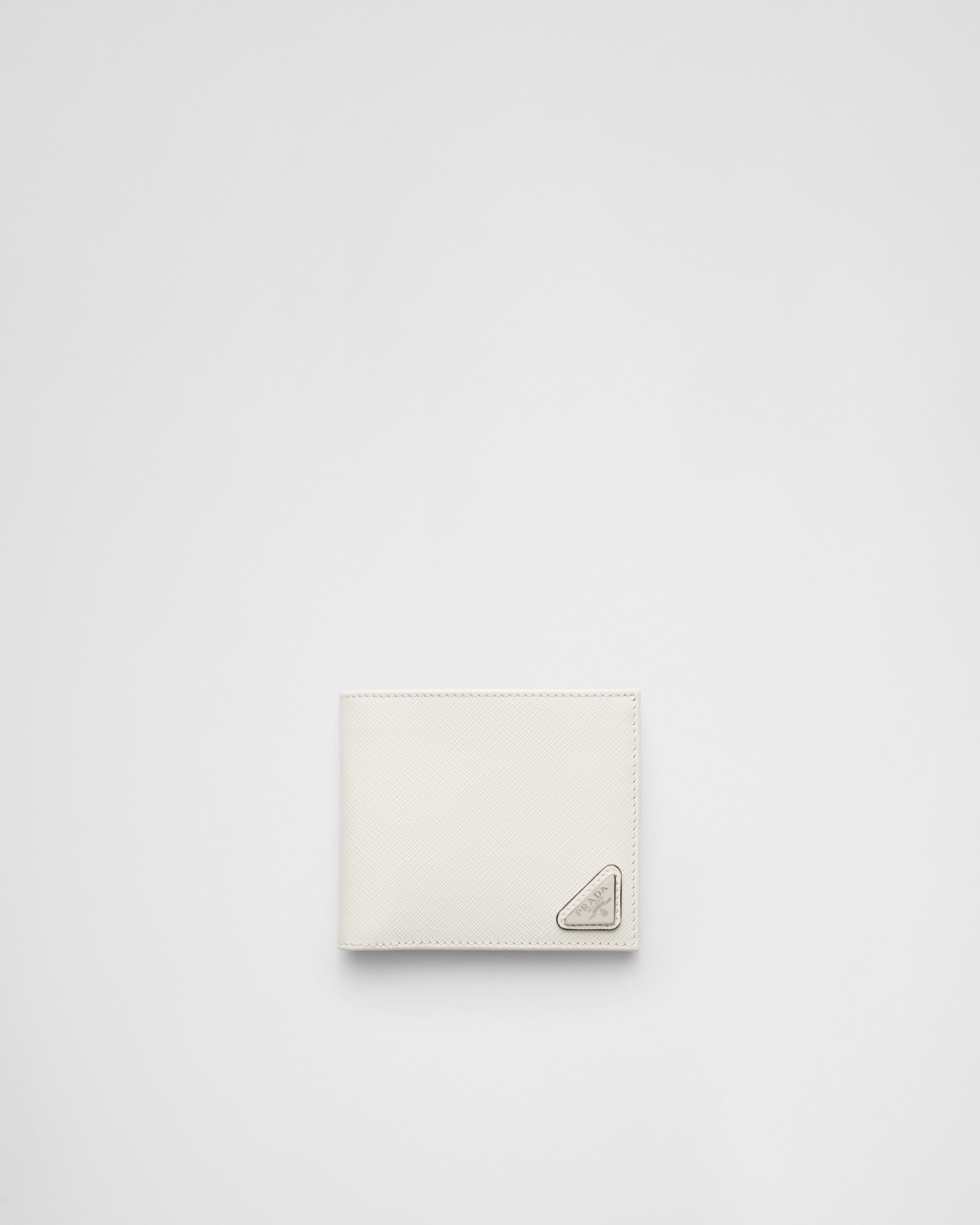 

Кошелек из сафьяновой кожи с монетницей Prada, белый