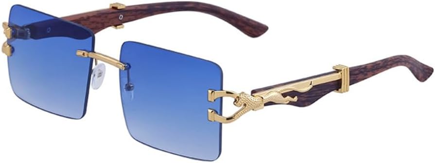 

MUTYNE Деревянные солнцезащитные очки для мужчин, квадратные без оправы, женские солнцезащитные очки с текстурой дерева, винтажные модные очки, роскошные ретро-очки, B02