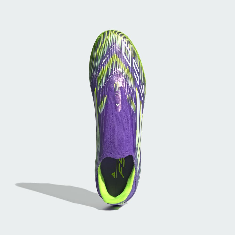 Бутсы Adidas F50 League Laceless Firm/Multi-Ground Cleats, цвет Purple Rush/Cloud White/Lucid Lemon — фото 3