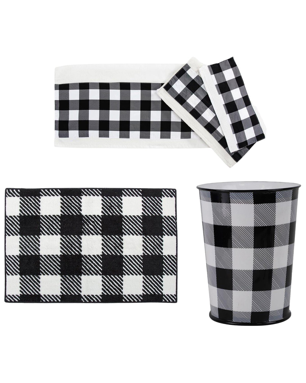 

Набор полотенец Hiend Accents Unisex Camille Buffalo Check, черный / белый