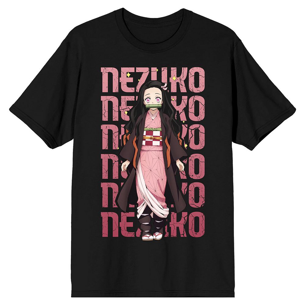 

Мужская футболка Demon Slayer Nezuko с повторяющимся рисунком и рисунком Licensed Character, черный