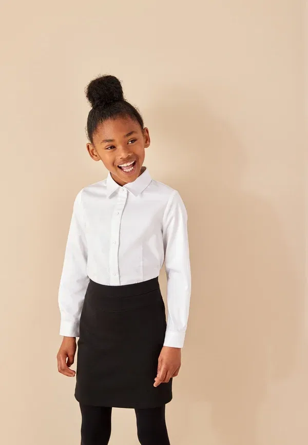 Блузка Next Dressing made easy rich stretch long sleeve school s button down blouse, белый — фото 4