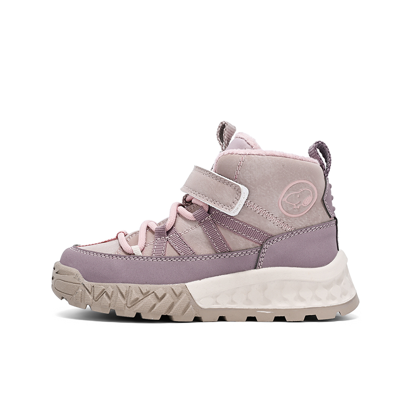 

Исследовательские устойчивые к истиранию противоскользящие высокие повседневные детские кроссовки SNOOPY, фиолетовый