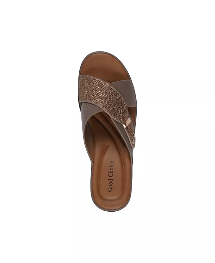 Женские сандалии Ash Crisscross на платформе GC Shoes, коричневый/бежевый — фото 4