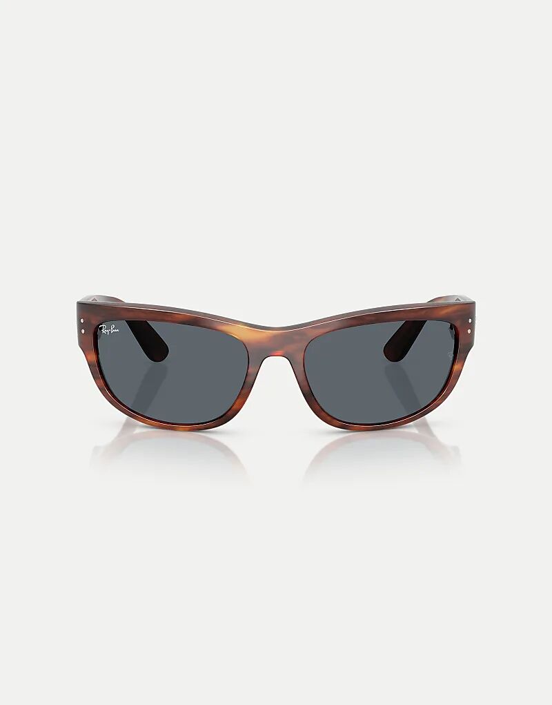 

Солнцезащитные очки Ray-Ban Mega Balorama с прямоугольной оправой и синими линзами в полоску цвета «гавана»