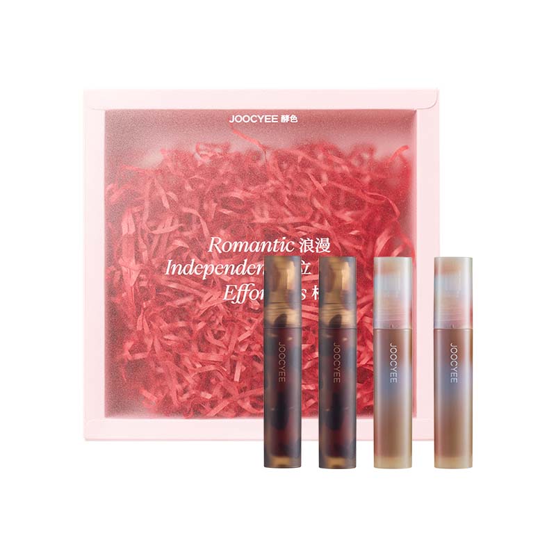 

JIAOSE мини жидкая помада Radiance Enhancing Box, легко растушевывается, блестящая, набор 4 шт Joocyee