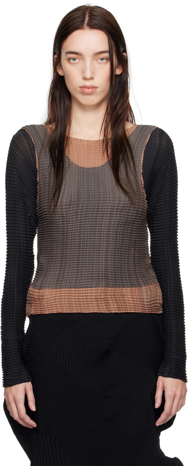 

Футболка с многослойными цветными складками ISSEY MIYAKE