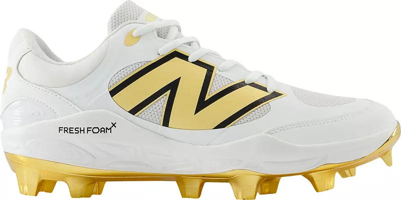 

Мужские литые бейсбольные бутсы New Balance Fresh Foam X 3000 V7, белый/золотой