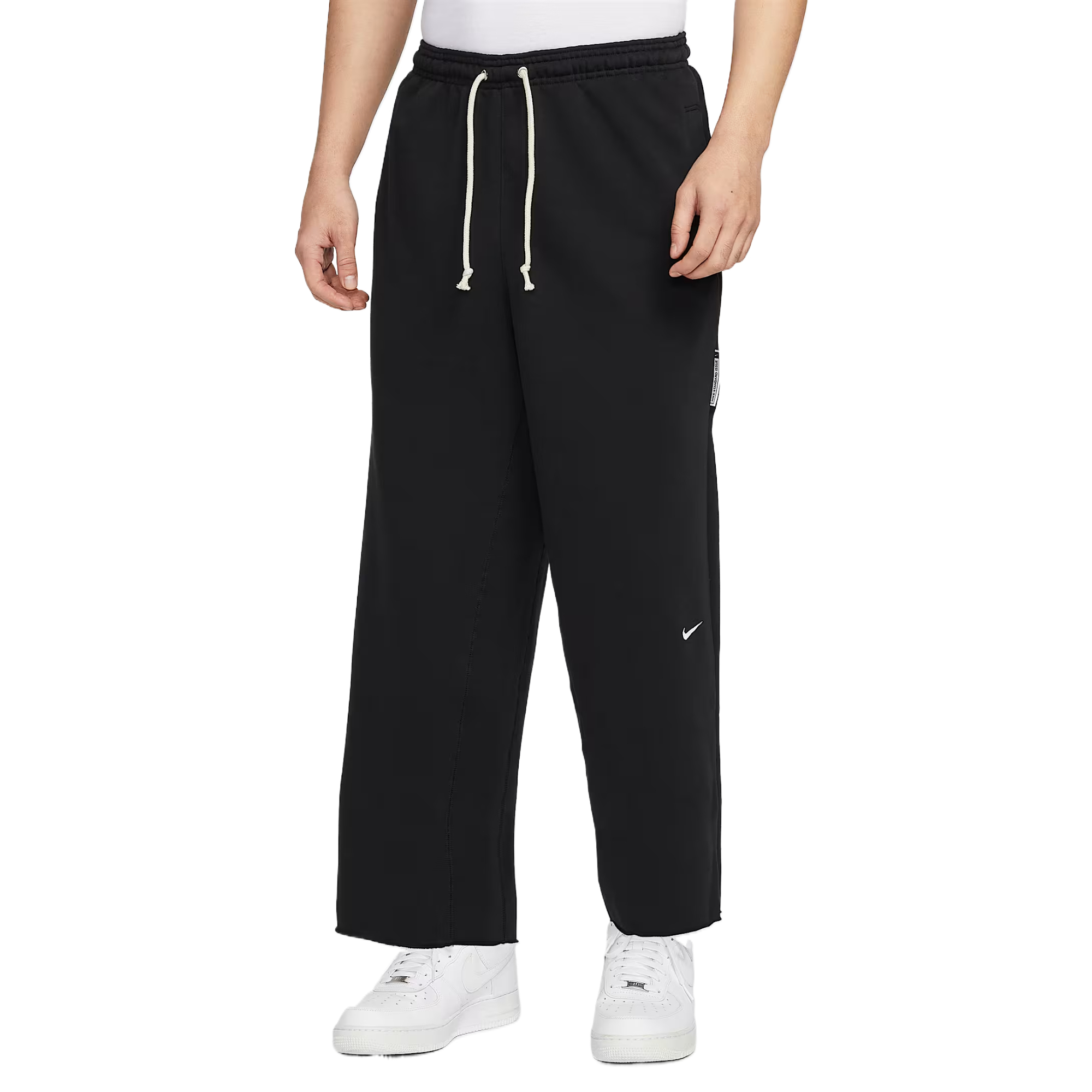 Nike Стандартные повседневные брюки Dri Fit для мужчин Black/Light Ivory White — фото 3