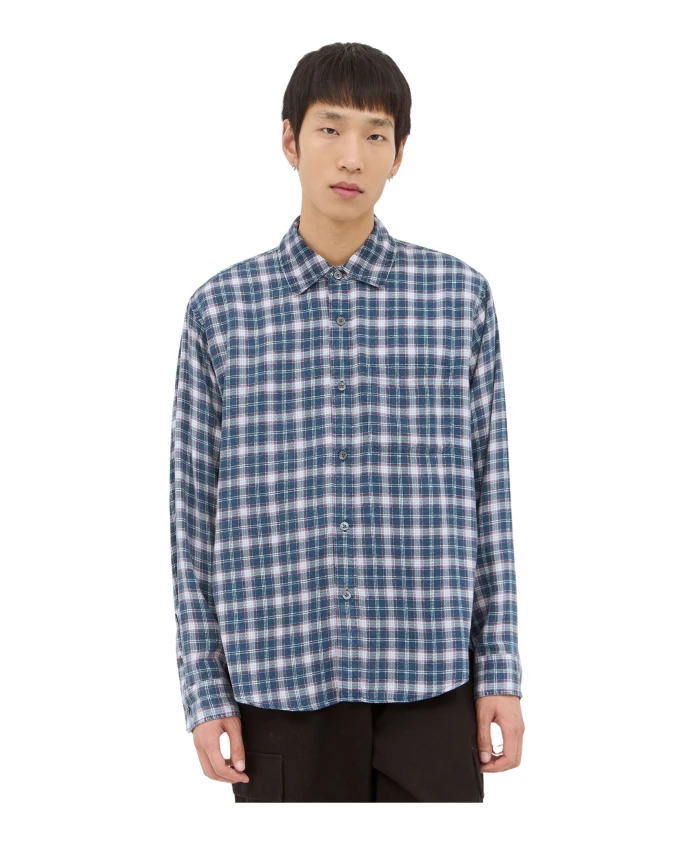 

Классическая рубашка в клетку из легкой ткани Stüssy, синий