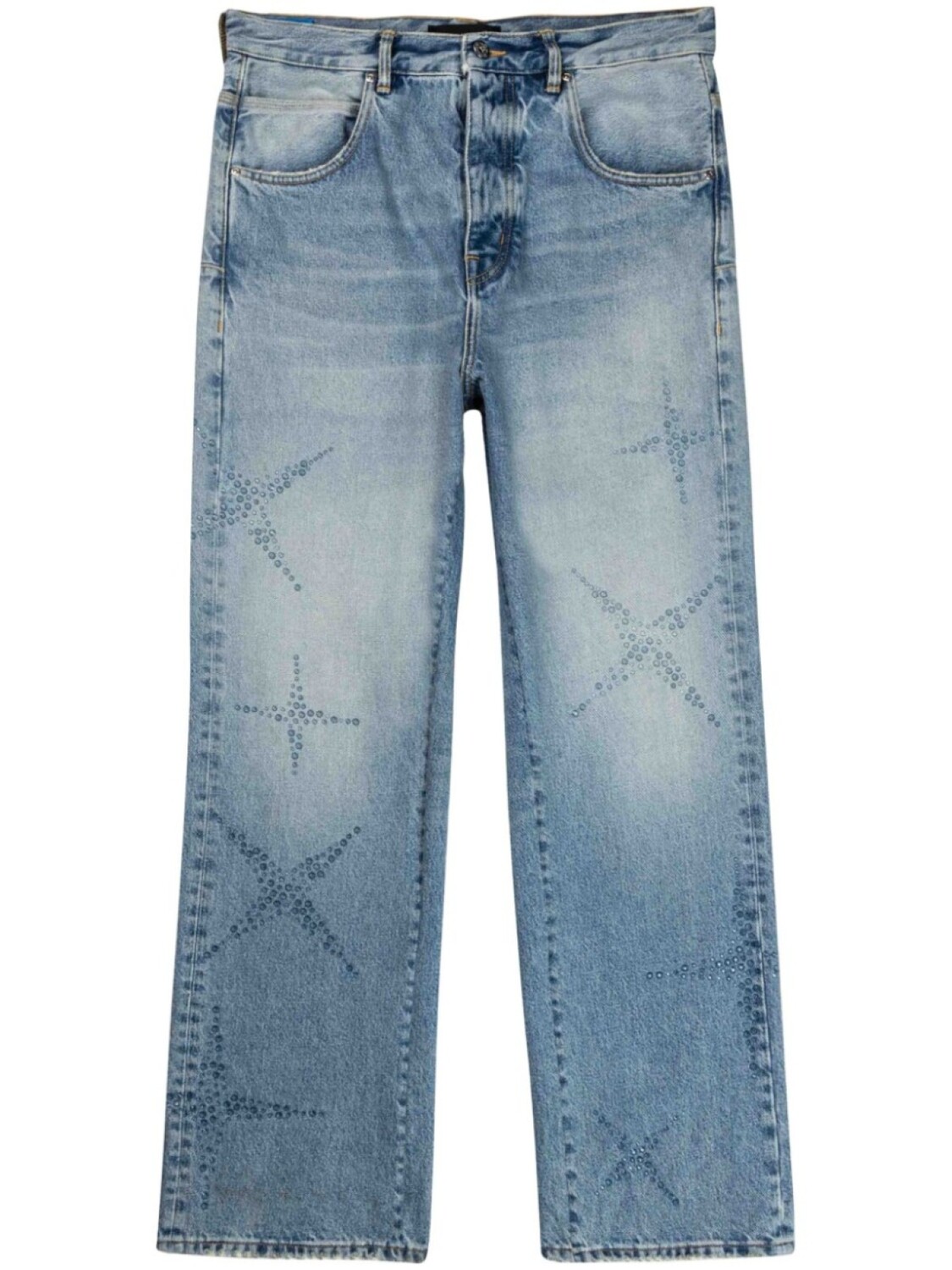 

Прямые джинсы со стразами Purple Brand, синий