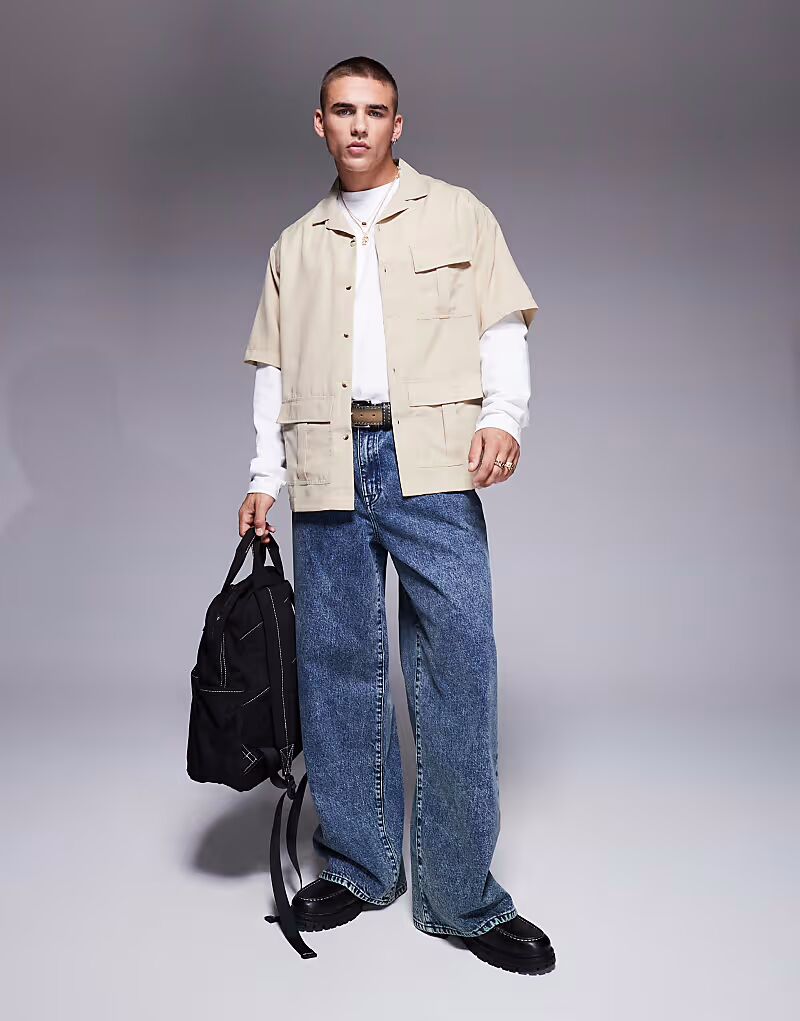 

Свободные джинсы темно-синего цвета Asos Design