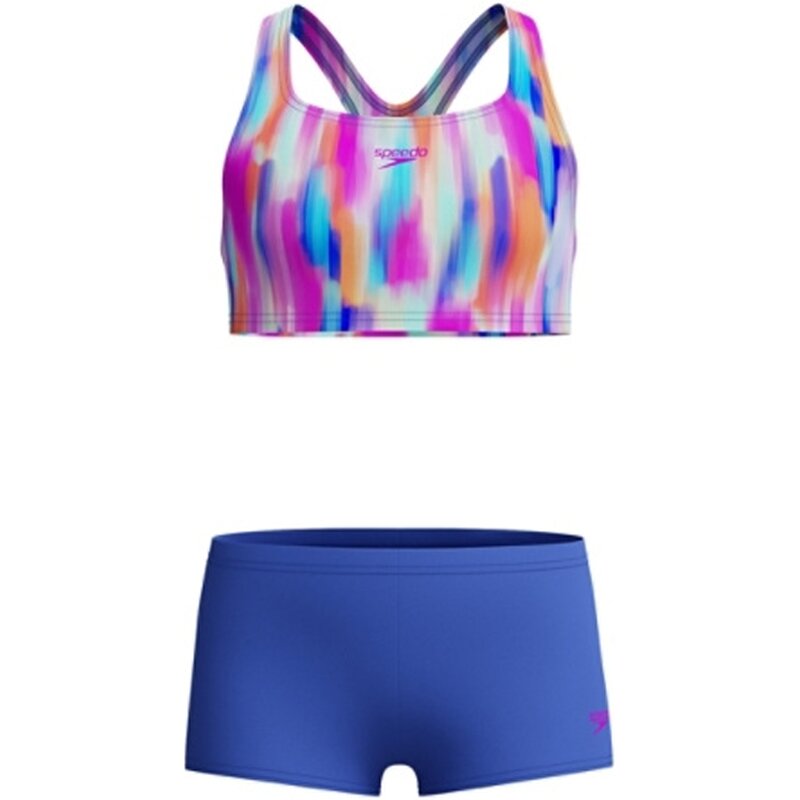 

Бикини для девочек, сплошной, 2 части, короткие, для мальчиков Speedo, цвет cobalt pop
