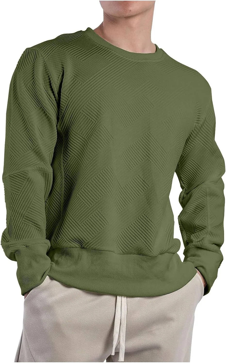 

Мужской свитшот с геометрическим принтом, Casual, длинный рукав