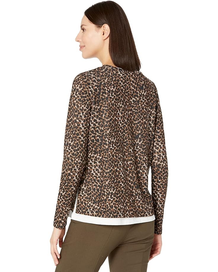 

Топ Elliott Lauren Spot On Double Layer Animal Print Top, цвет Chocolate