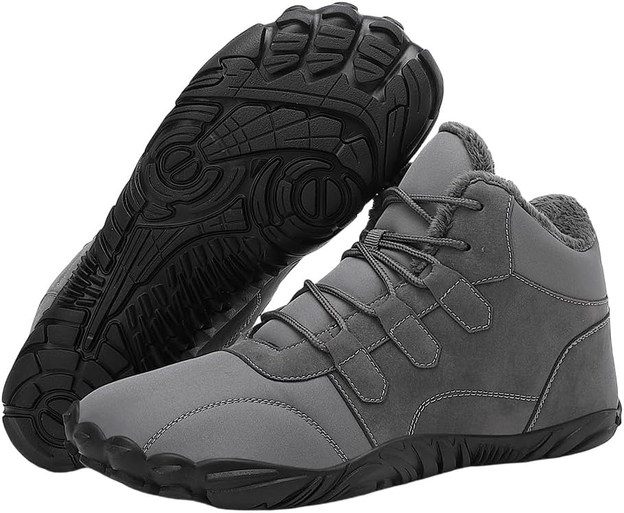 

Походные ботинки для женщин и мужчин, зимние снежные ботинки с теплой меховой подкладкой, пушистые Generic, серый