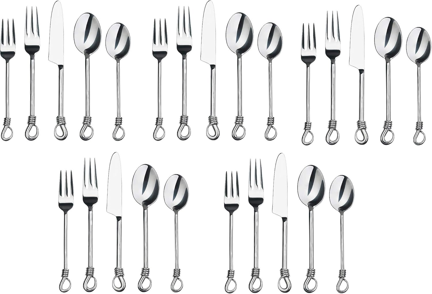 

Набор столовых приборов из полированной нержавеющей стали Silverware Twist Collection (набор из 5 шт.) Nautical-Mart, Set Of 5