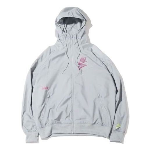 

Куртка Men's Nike Sportswear Sport Essentials Logo Printing Woven Breathable Hooded Jacket Gray, мультиколор