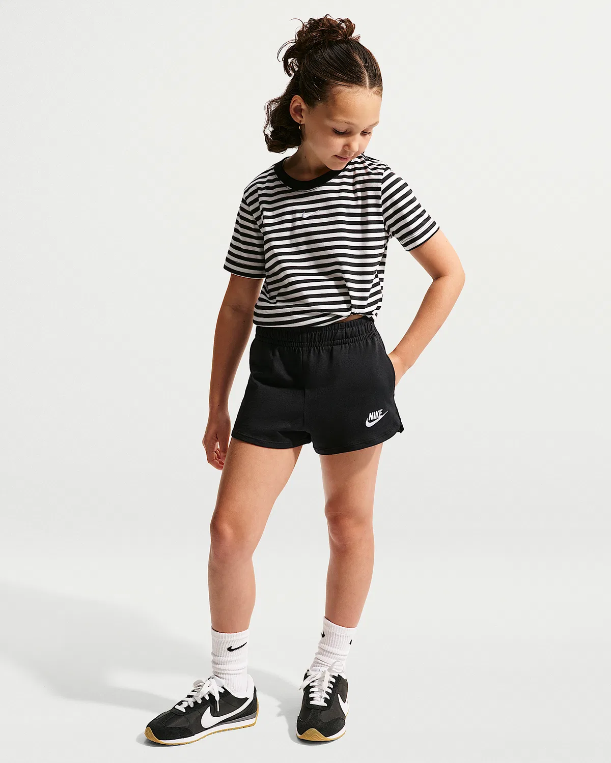 Детские шорты Nike Sportswear Jersey, Black/White