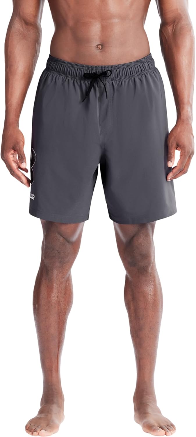 

Мужские шорты для плавания с электробордом Under Armour, затягивающиеся на шнурок и эластичный пояс сзади, быстросохнущие, Castlerock Logo Volley