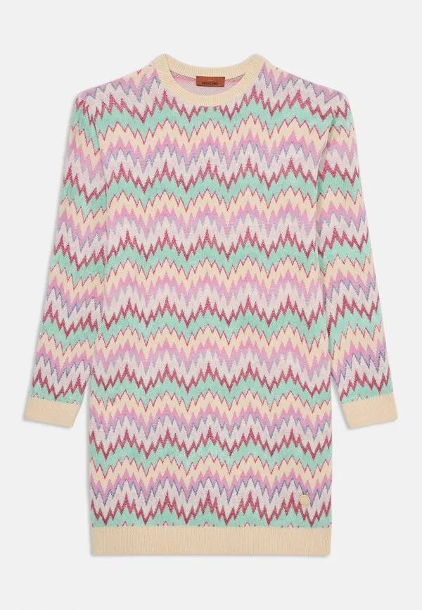 Платье-Свитер, разноцветное платье Missoni, Multi-Coloured