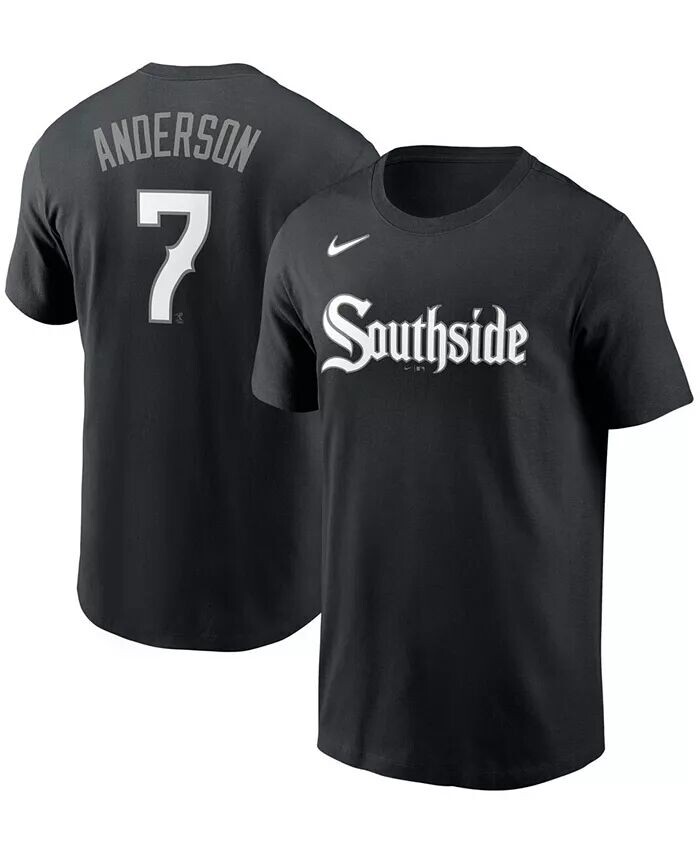 

Мужская футболка Tim Anderson Black Chicago White Sox City Connect с именем и номером Nike