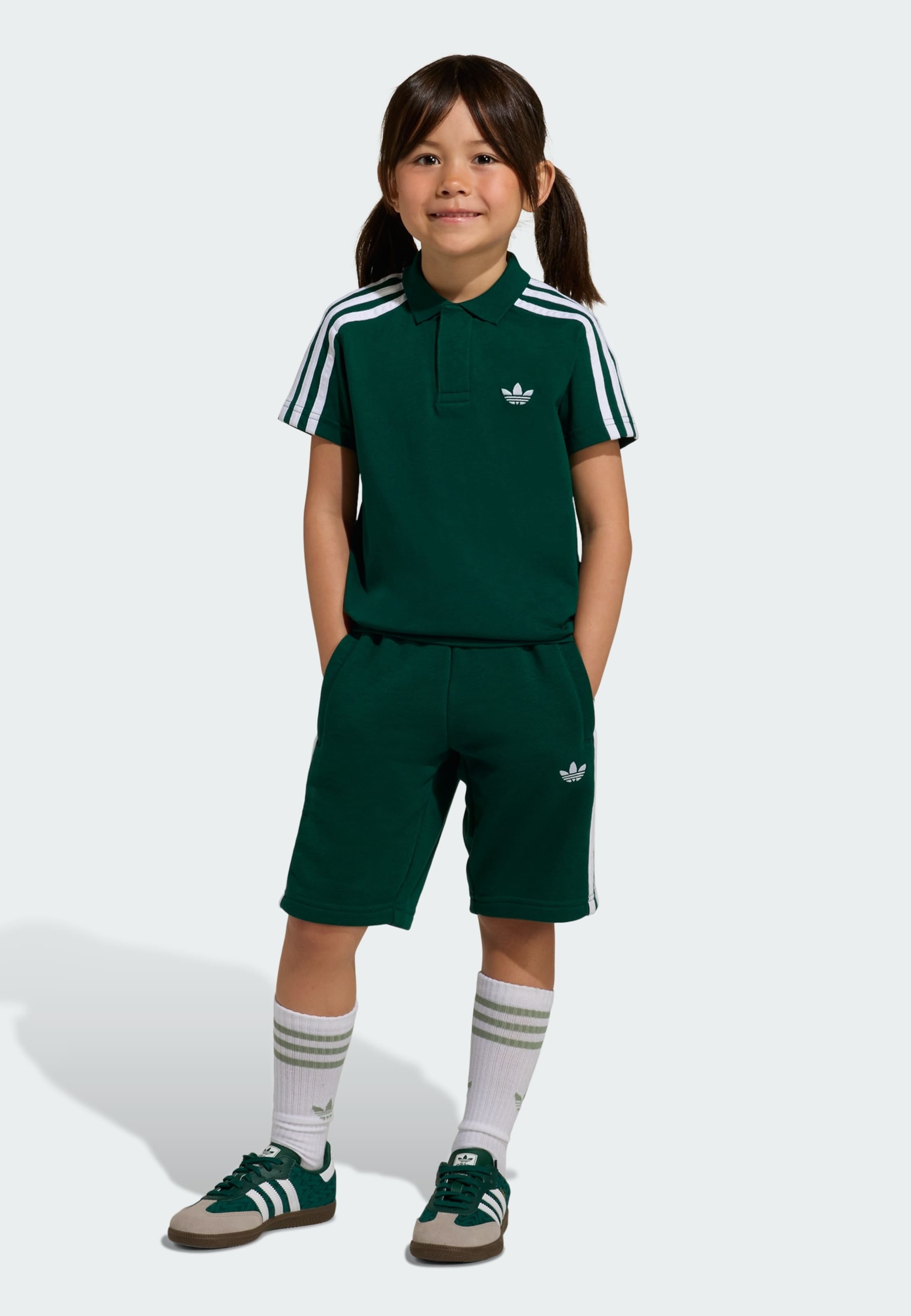 Adidas Originals Набор 'POLO SHORT TEE' в цвете Dark Green — фото 2