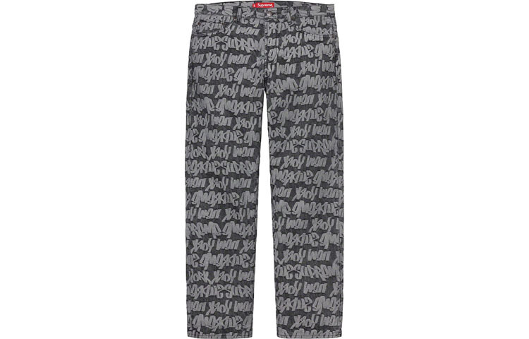 Джинсы Supreme Fat Tip Jacquard, синий — фото 3