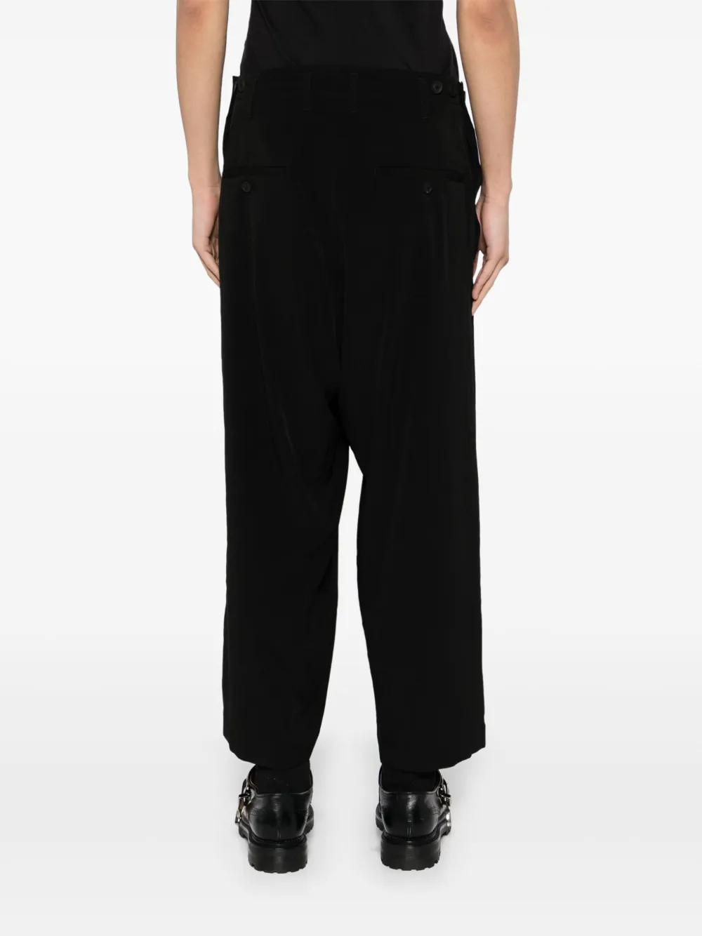 Брюки с низким шаговым швом Yohji Yamamoto, черный — фото 4