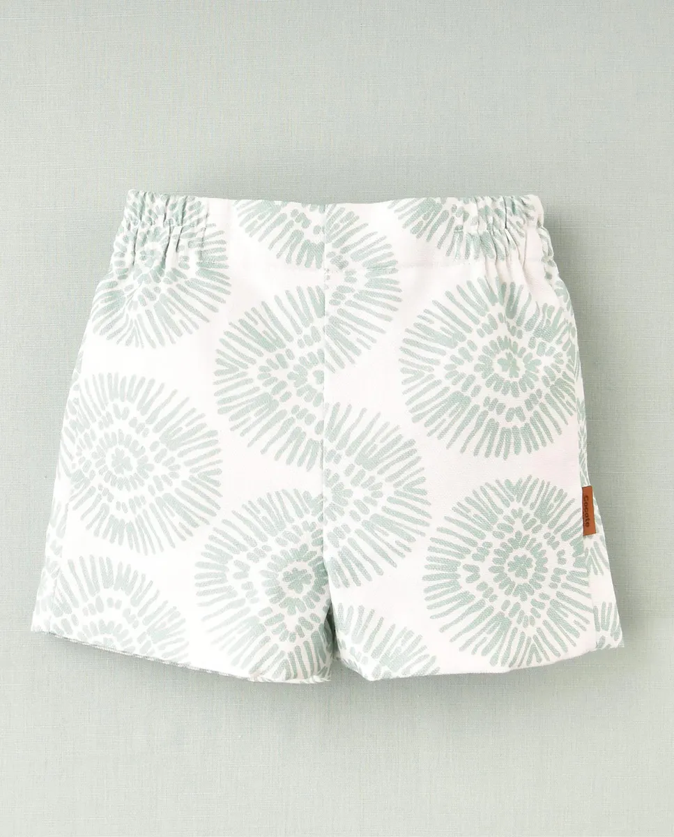 

Белые детские шорты с зеленым принтом Charanga, белый