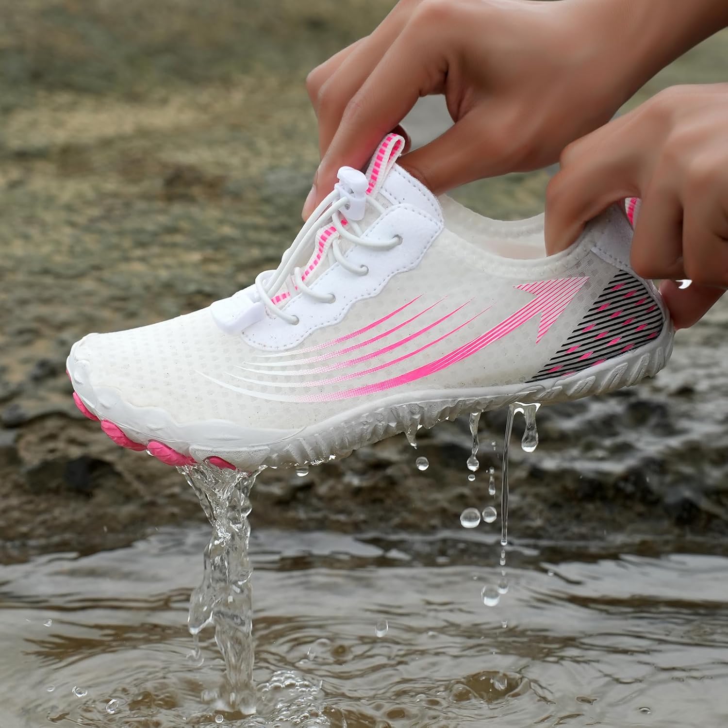 Кроссовки для ходьбы Hike Barefoot Shoes для женщин и мужчин, нескользящая Ayziemezm, белый — фото 4